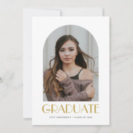 Moderne Elegante Arch Foto White Graduation Party Einladung