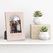 Moderne elegante Arch Frame Sisters Foto Keepake Fotoplatte