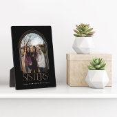 Moderne elegante Arch Frame Sisters Foto Keepake Fotoplatte