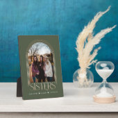 Moderne elegante Arch Frame Sisters Foto Keepake Fotoplatte (Seite)