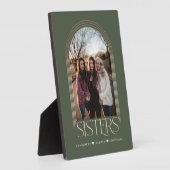 Moderne elegante Arch Frame Sisters Foto Keepake Fotoplatte (Seite)