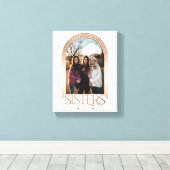 Moderne elegante Arch Frame Sisters Foto Keepake Leinwanddruck (Insitu (Holzboden))