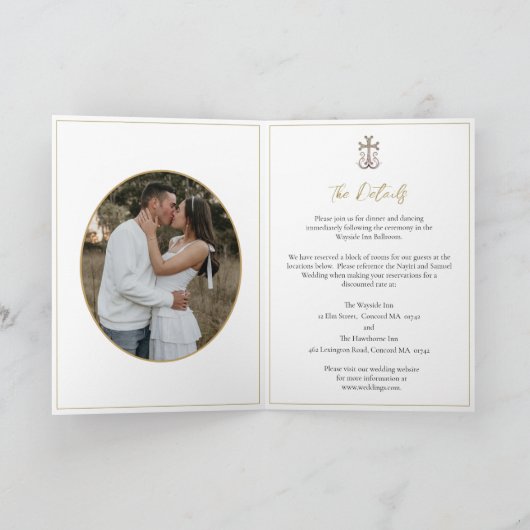 Moderne, elegante armenische Crossehe Einladung (Innenseite)