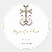 Moderne, elegante armenische Crossehe Runder Aufkleber (Vorderseite)