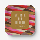 Moderne Elegante Art Deco Geometrische Hochzeit Pappteller (Vorderseite)