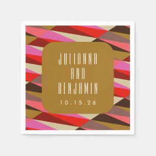 Moderne Elegante Art Deco Geometrische Hochzeit Serviette