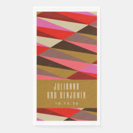 Moderne Elegante Art Deco Geometrische Hochzeit Serviette