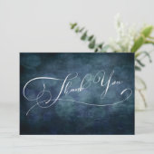 Moderne Elegante Art & Lights Blue Green Aquamarin Dankeskarte (Stehend Vorderseite)