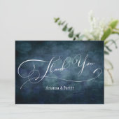 Moderne Elegante Art & Lights Blue Green Aquamarin Dankeskarte (Stehend Vorderseite)