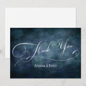 Moderne Elegante Art & Lights Blue Green Aquamarin Dankeskarte (Vorne/Hinten)