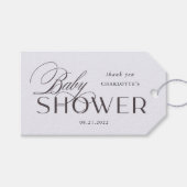 moderne, elegante Baby-Duschgeschenk-Tags Geschenkanhänger (Vorderseite (Horizontal))