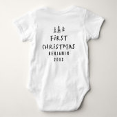 moderne, elegante Baby First Weihnachten Baby Strampler (Rückseite)