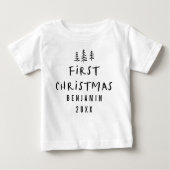 moderne, elegante Baby First Weihnachten Baby T-shirt (Vorderseite)