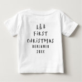 moderne, elegante Baby First Weihnachten Baby T-shirt (Rückseite)