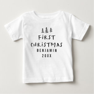 moderne, elegante Baby First Weihnachten T-shirt