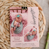 Moderne Elegante Baby Girl Foto Collage Geburt Ankündigung