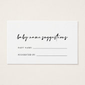 Moderne elegante Baby Name Suggestions Card (Vorderseite)