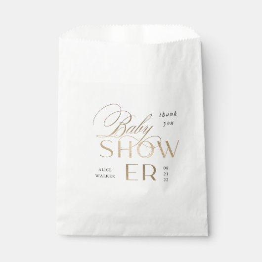 moderne, elegante Babydusche Geschenktütchen (Vorderseite)