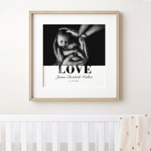 Moderne elegante Babys Foto Liebe Typografie Poster