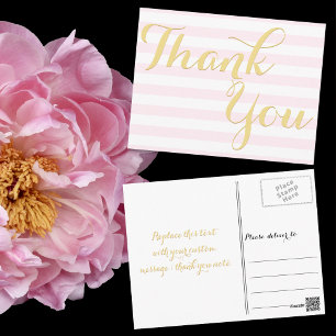 Moderne elegante Babyshower-Veranstaltung Danke Postkarte