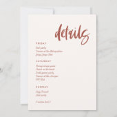 Moderne, elegante Backsteine Bachelorette Wochenen Einladung (Rückseite)