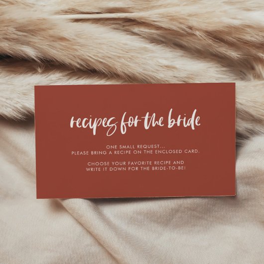 Moderne, elegante Backsteine Rezept-Karte Begleitkarte