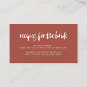 Moderne, elegante Backsteine Rezept-Karte Begleitkarte (Vorderseite)