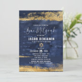 Moderne elegante Bar Mitzvah Einladung (Stehend Vorderseite)