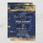 Moderne elegante Bar Mitzvah Einladung (Vorne/Hinten)