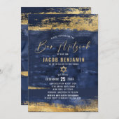 Moderne elegante Bar Mitzvah Einladung (Vorne/Hinten)