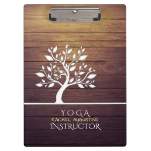 Moderne elegante Baum Vintage Holz Yoga-Lehrer Klemmbrett