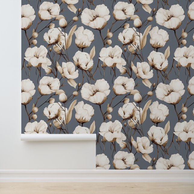 Moderne elegante Baumwollmuster-Blume Tapete (Anwendung)
