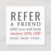 Moderne Elegante Beauty Salon Referenzkarte Empfehlungskarte (Vorderseite)