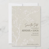 Moderne Elegante Beige Chinoiserie Save the Date Einladung (Vorderseite)