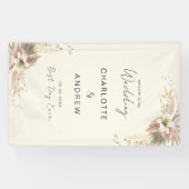 Moderne, elegante, beige Hochzeit Banner (Horizontal)