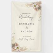 Moderne, elegante, beige Hochzeit Banner (Vertikal)