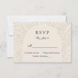 Moderne elegante beige Hochzeitskarte RSVP Karte
