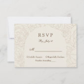 Moderne elegante beige Hochzeitskarte RSVP Karte (Vorderseite)