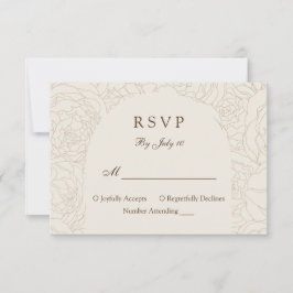 Moderne elegante beige Hochzeitskarte RSVP Karte