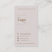 Moderne elegante beige soziale Medien in Verbindun Visitenkarte (Rückseite)