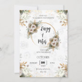 Moderne, elegante Beige- und grüne Hochzeitseinlad Einladung (Vorderseite)