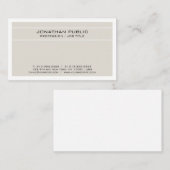 Moderne Elegante, beige weiß sauber Visitenkarte (Vorne/Hinten)