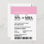 Moderne elegante benutzerdefinierte Braut-Boarding Postkarte (Vorne/Hinten)