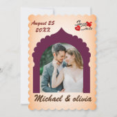 Moderne elegante, benutzerdefinierte Foto-Save the Save The Date (Vorderseite)