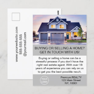 Moderne elegante benutzerdefinierte Immobilienmakl Postkarte
