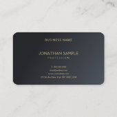 Moderne Elegante Beruflich Black & Gold Luxuriöse Visitenkarte (Rückseite)