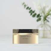 Moderne elegante Beruflich Dots Gold, Schwarz Visitenkarte (Stehend Vorderseite)
