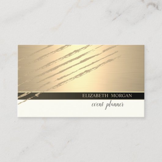 Moderne Elegante Beruflich, Glitzer Streifen Visitenkarte (Vorderseite)
