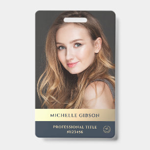 Moderne Elegante Beruflich Luxury Blue Gold Ausweis