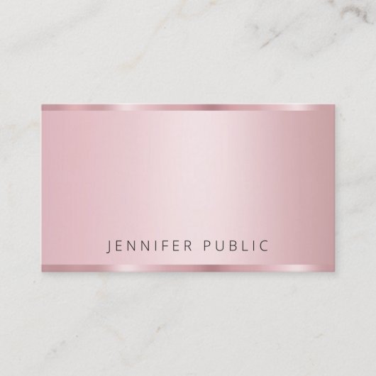 Moderne elegante Beruflich Template Rose Gold Visitenkarte (Vorderseite)